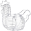 Metal Wire Egg Baskets for Eggs, Chicken Shaped Holder, Rustic Round Gathering with Handle 2
