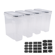 4Pcs Cereal Storage Container Set, PP Airtight Food Containers 2.5L for Cereal, Snacks and Sugar