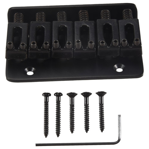 Black 6 string Fixed Hard Tail Guitar Bridge For Strat