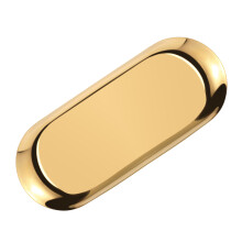 Metal Storage Tray Gold Oval Dotted Fruit Plate Small Items Jewelry Display Mirror