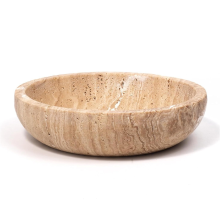 Travertine Decorative Bowl for Home Decor - Modern Centerpiece Entryway or Kitchen