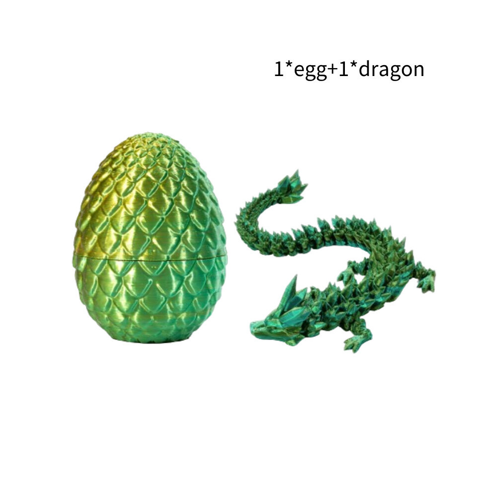 (Yellow Green)Huevos De DragóN Impresos En 3D Con DragóN Dentro Juguetes Inquietos Para NiñOs Adultos Articulados-image