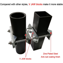 3 Pack Double Antenna Mast Clamp V Jaw Block 5.5Inch Bolts,Anti-Rust Heavy Duty Pole to Mounting Kit Bracket Holder