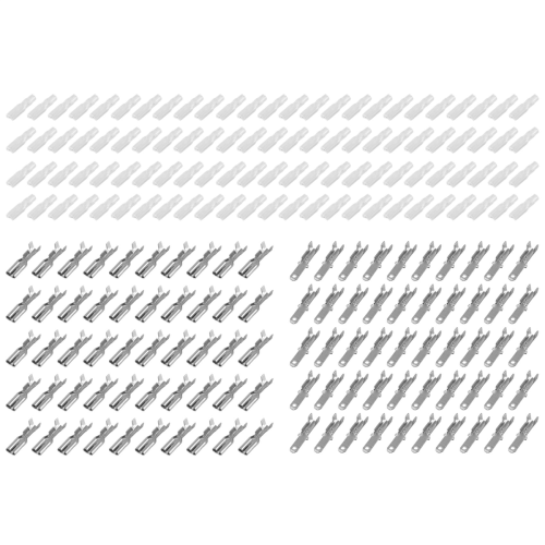 200PCS Male/Female Spade Crimp Terminals Electrical Insulating Sleeve Wire Wrap Connector, 2.8MM 2