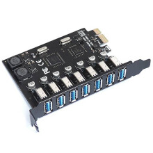USB 3.0 PCI Express Adapter E to 7 Ports 3 Expansion Card USB3 PCIe PCI-E X1 Controller Converter(VIA)