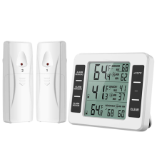 Wireless Refrigerator Thermometer Digital Freezer Temperature Monitor with 2 Sensors for Indoor Outdoor