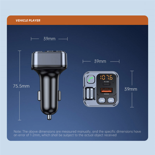 Car FM Transmitter Modualator Bluetooth MP3 Player AUX Audio Receiver USB Type C PD30W Charger Handsfree 2