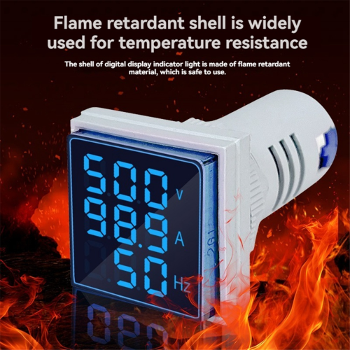 LED Digital Voltmeter Ammeter Hertz Meter AC6-500V Signal Lights Voltage Current Frequency Indicator Tester Red