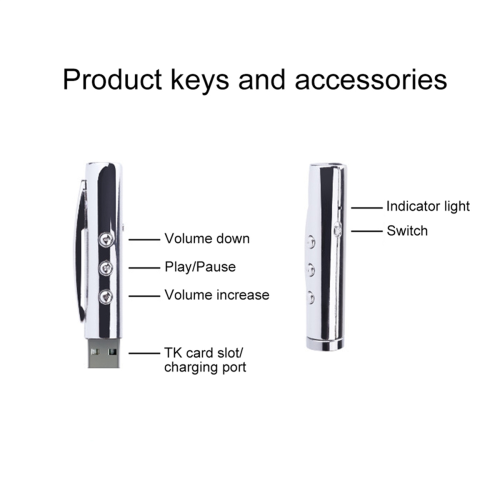 Pen MP3 Player USB Portable Music Multifunctional Student Writable Black 2