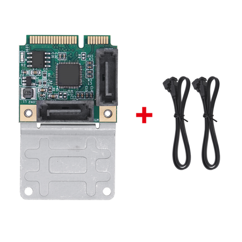 Mini PCI-E 2 Port III 6G PCI Express Controller Card SATA3.0 SSD Adapter 1