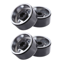 4PCS Metal Alloy 1.9 Beadlock Wheel Rims for 1:10 RC Crawler Axial SCX10 AXI03007 90046 TRX4 Redcat GEN8 (Silver)