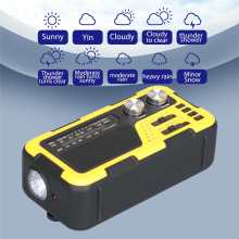 USB Hand Crank Emergency Radio Solar Charging Reading Light 4000MAh 3.5mm Headphone Jack for Outdoor Backpacking