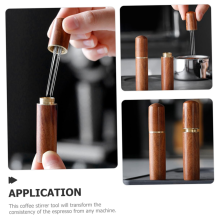 2Pcs Tools Coffee Ground Espresso Stirrer Distributor Whisk for Powder Distribution Needle Coffee, Brown