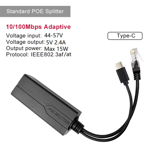 100M 48V to 5V 2.4A POE Splitter Standard Isolated Type-C Power Supply Module 2