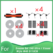 For Bot X40 Ultra / M40 D110CN Vacuum Cleaner Parts Main Side Brush Mop Cloth Dust Bag Filter