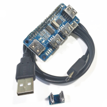 4 Ports USB HUB HAT for 3 / 2 Zero W Extension Board to UART Serial Debugging