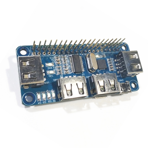 4 Ports USB HUB HAT for 3 / 2 Zero W Extension Board to UART Serial Debugging 2