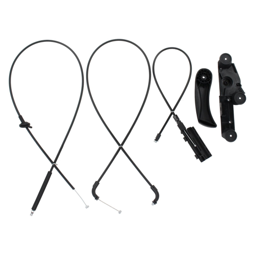 4Pcs/Set Car Front Center Rear Hood Release Cable Kit with Handle Bracket Assembly for E65 E66 1