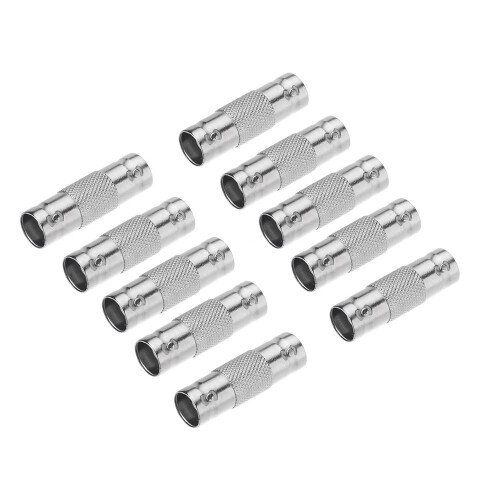 10Pcs BNC Female To CCTV Security Camera Adapter Straight Connector for System Silver 2