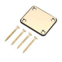 Gold Neck Plate with 4 Screws Replacement Part for Strat Electric Guitar