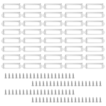 40 set Office Library File Drawer Cabinet Card Tag Label Holder Metal Frame (Silver Tone)