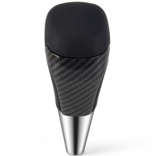 For Carbon Fiber PU Leather Automatic Shifting AT Pusher Gear Shift Knob Head Cover