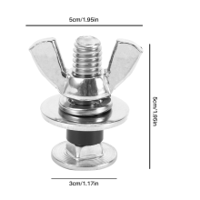 2Pcs 316 Stainless Steel Diving Screws Butterfly Backplate Wing Nuts for Underwater Scuba BCD Accessories