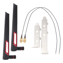 2X8Dbi Dual Band M.2 MHF4 U.Fl Cable to RP-SMA Pigtail WiFi Antenna Set for AX210 AX200 9260 9560 NGFF Card