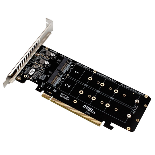 Double-Sided 4-Disk NVME Card PCIeX16 to M.2 M-Key NVMEx4SSD 2U Server Array Expansion Adapter Split 2