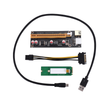 NGFF M.2 M Key to USB 3.0 PCI-E Riser Card M2 USB3.0 PCIE 16X 1X Extender with Power for Litecoin