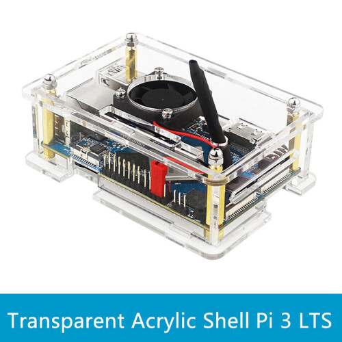 For 3 Case Transparent Acrylic Shell Box Protect Enclosure for Without Fan 2