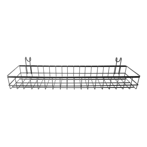 Hanging Basket for Wire Wall Grid Panel, Multi-Function Storage and Display Basket, 40X10X5CM, Black Painted