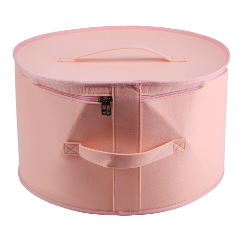 Hat Box Organizer Round Travel Boxes Foldable Storage Bag with Dustproof Lid Large C 2