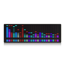 LED Music Spectrum Rhythm Lights Voice Sensor 1624 RGB Atmosphere Level Indicator with Clock Display(Wire Control)
