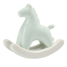 Ceramic Rocking Horse Statue for Home, Modern Art Sculpture Table Shelf Decor, Aesthetic Figurine Desktop Ornament,C