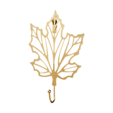 Vintage Metal Leaf Hook Gold Color Iron Art Wall Hanging Hooks Towel Hat Storage Racks Style 2