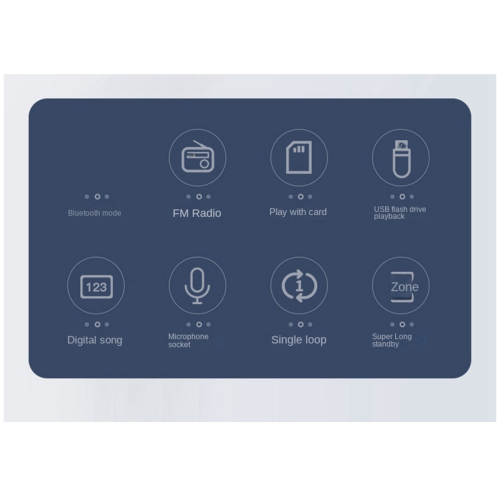 FM Radio Solar Charging Wireless Support USB TF Card Play Bluetooth Receiver Black 2