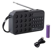 FM Radio Solar Charging Wireless Support USB TF Card Play Bluetooth Receiver Black