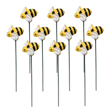 10Pcs Little Bee Plug-in Bees Garden Stakes Stake Decor Yards Yard Sign Decorative