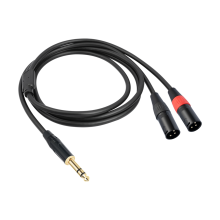 Jack 6.35mm 1/4 TRS Stereo to Double XLR Male Audio Cable Extension Y Splitter 200cm