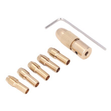 Set da 7 pezzi di mandrini per trapano mini a 4 ganasce in ottone, da 0,5 a 3,0 mm