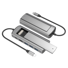 6-In-1 M.2 SSD HUB USB C Docking Station with Disk Storage 3.0 Type to Compatible- Laptop for Laptops