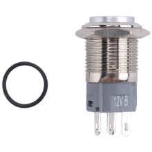 12V 16mm Car LED Light Momentary Horn Button Metal Switch Push blue