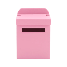 1/12 Wooden Mailbox Dollhouse Miniature Fairy Garden Decor Pink