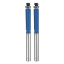 2pcs 2.6 inch Long 2 Edges Flush Trim Router Bit 1/4 x for Carpenter