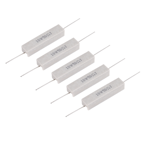 5 Pcs 10W 50 Ohm 5% Ceramic Cement Power Resistor 10 Watt