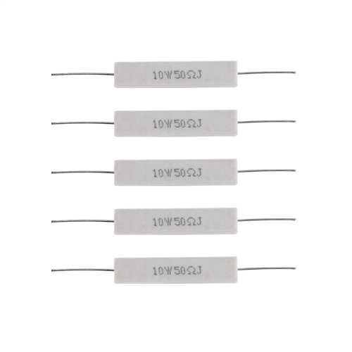 5 Pcs 10W 50 Ohm 5% Ceramic Cement Power Resistor 10 Watt 2