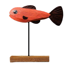 Wooden Fish Statue Nordic Home Decorations Sculpture Ornaments Living Room Bedroom Restaurant Decoration C