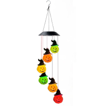 Halloween Pumpkin Solar Wind Chimes Lights Waterproof Hanging String for Decor