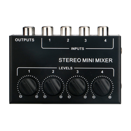 Mini 4 Channel Passive Mixer Compact Musical Instrument CD Player Computer Stereo Hub
